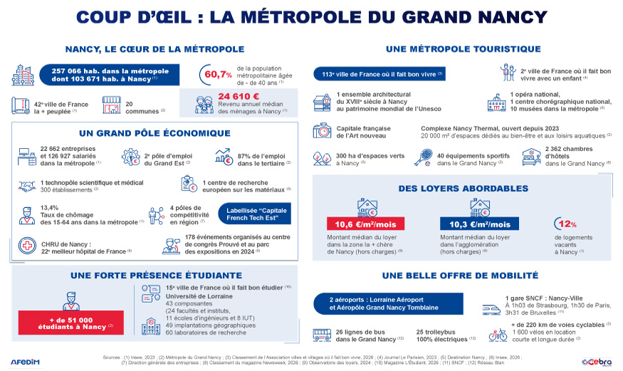 Infographie coup d’œil des atouts de l’immobilier à Nancy