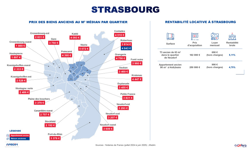 Carte des prix de Strasbourg