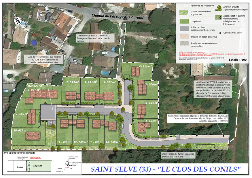 Plan du programme Les Clos du Conils à saint-Selve (33)