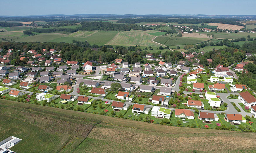 Perspectives des terrains à bâtir du lotissement « de la Courtine » à Chemaudin et Vaux (25)