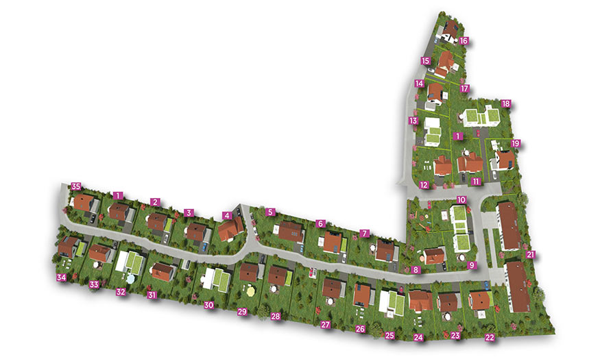 Perspectives des terrains à bâtir du lotissement « de la Courtine » à Chemaudin et Vaux (25)