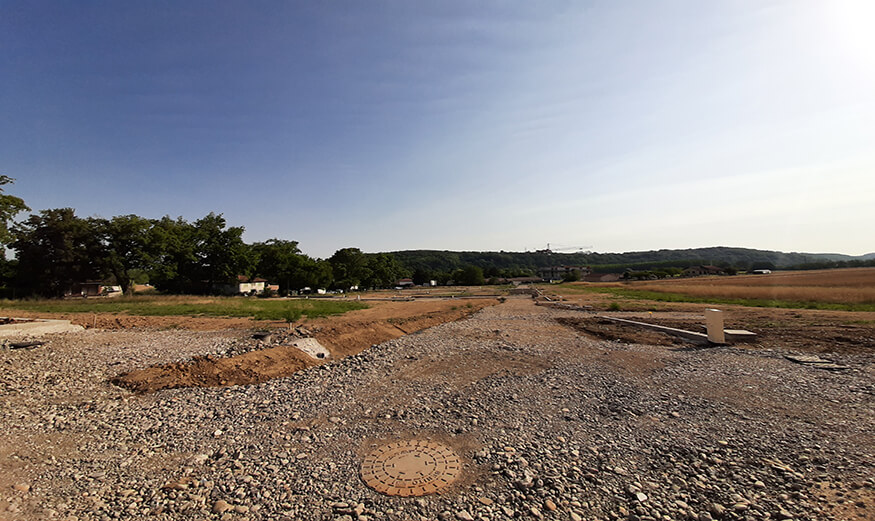 Fin des travaux de viabilisation pour le programme « Les Terrasses du Château » à Eyzin-Pinet (38)