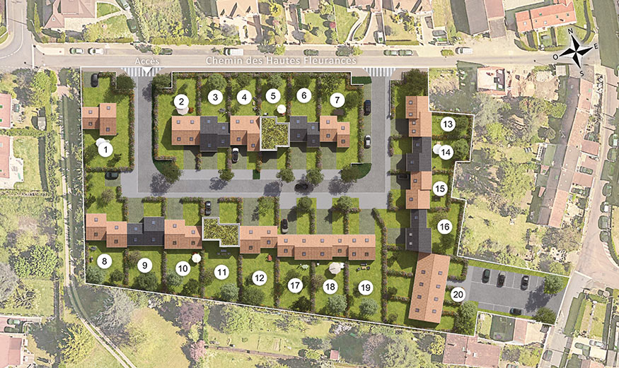 Plan de masse des Jardins de Fleurance à Longpont-sur-Orge (91)