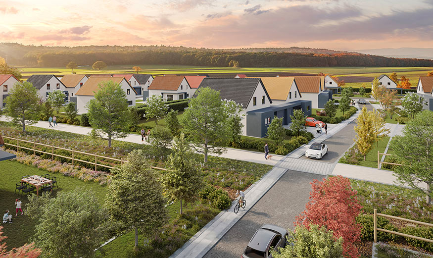 Vue en 3 dimensions du programme Weilerweg à Gries (67)