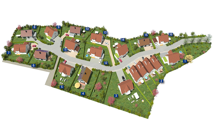 Plan de masse du programme Lavau à Pelousey