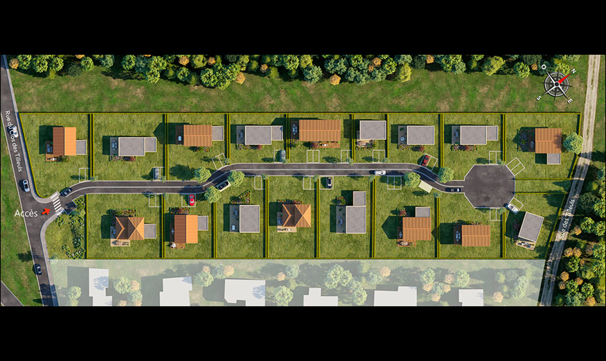 Plan de masse du programme La Promenade des Tilleuls à Marnay (70)