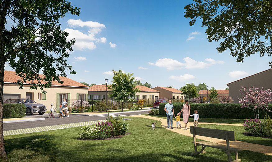 Une vue 3D du futur programme La Remise à Saint-Quentin-de-Baron