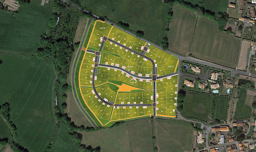 Plan de composition du Square du Champs Cartier au Bignon.